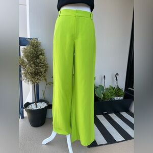 Zara Wide Leg Pants in Bright Green, M